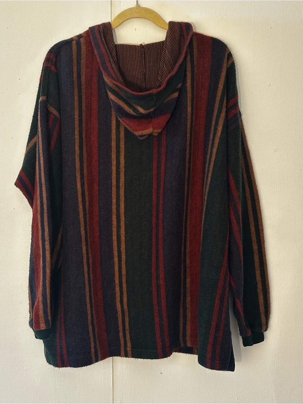 Vintage 90’s PAZZO Striped Hooded Baja Sweater - Multi Colored - Picture 3 of 4